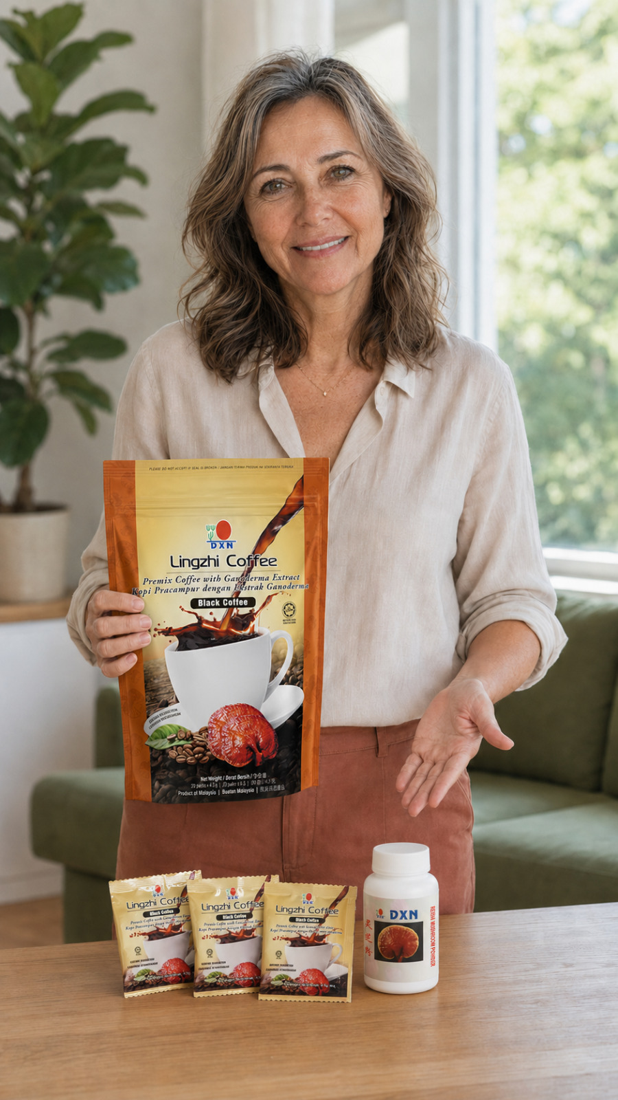 Anna Maj prezentująca produkty w ramach oznaczonej współpracy